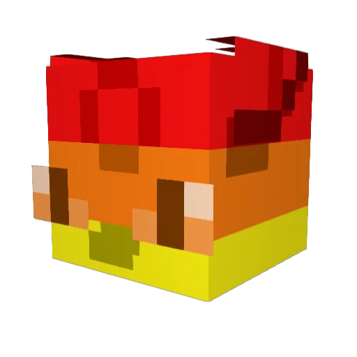 Twicing Minecraft avatar head, 3D render