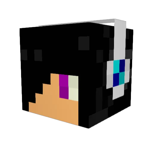 Twighlightq Minecraft avatar head, 3D render
