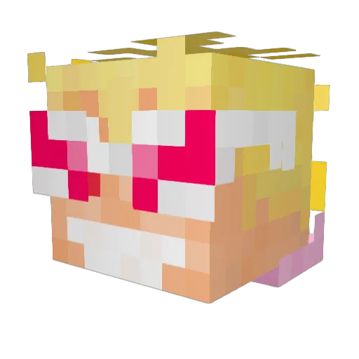 Twiiks Minecraft avatar head, 3D render