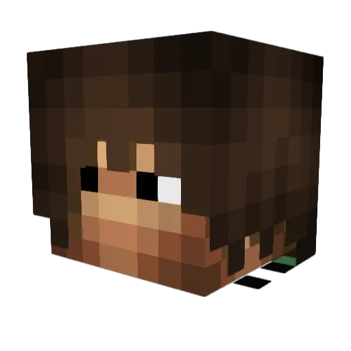 Twiix Minecraft avatar head, 3D render