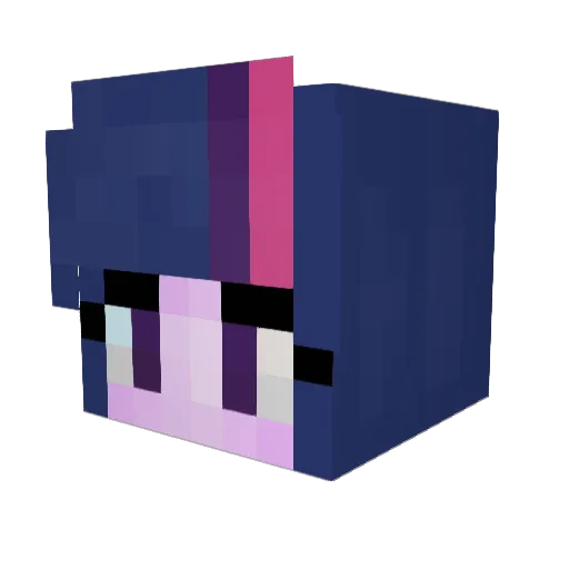 Twilight Minecraft avatar head, 3D render