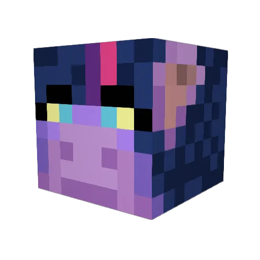 TwilightVSparkle Minecraft avatar head, 3D render