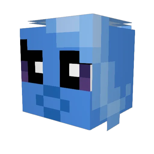 TwilightWolf13 Minecraft avatar head, 3D render