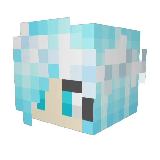 Twilightclaw Minecraft avatar head, 3D render