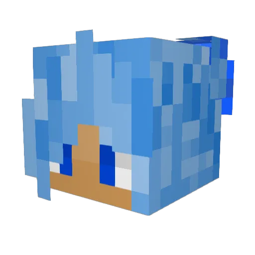 Twilighten Minecraft avatar head, 3D render