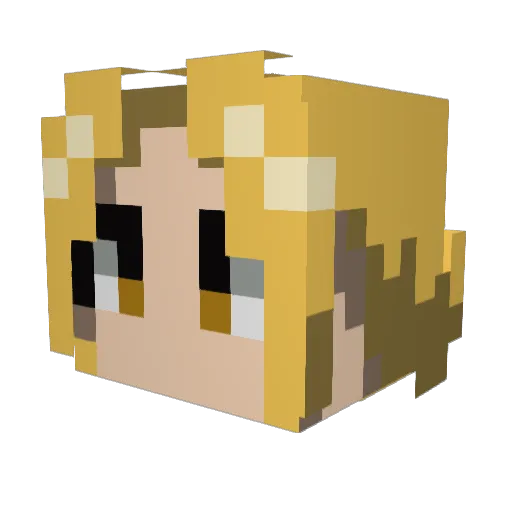 TwinSpirits Minecraft avatar head, 3D render