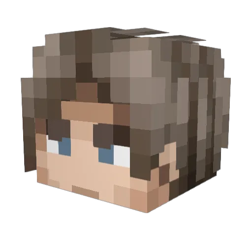 TwinSunsTM Minecraft avatar head, 3D render