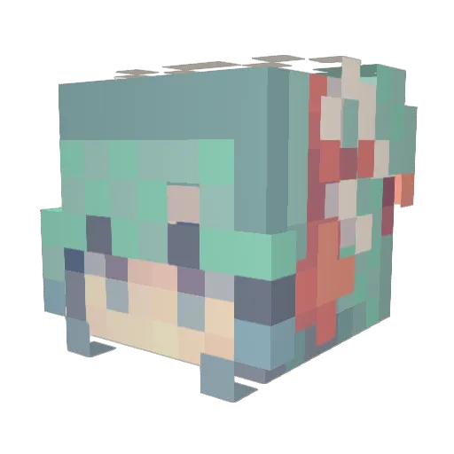 TwinTails39 Minecraft avatar head, 3D render