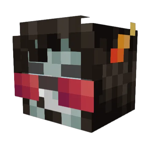 Twinclaw Minecraft avatar head, 3D render