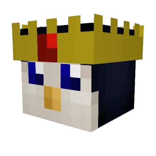 TwinkiePenguin Minecraft avatar head, 3D render