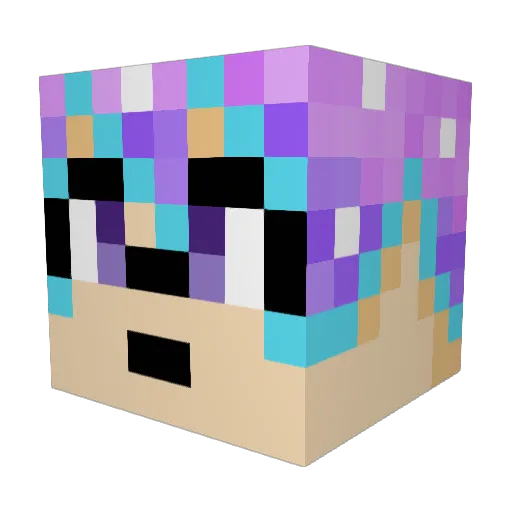 Twinklingu Minecraft avatar head, 3D render