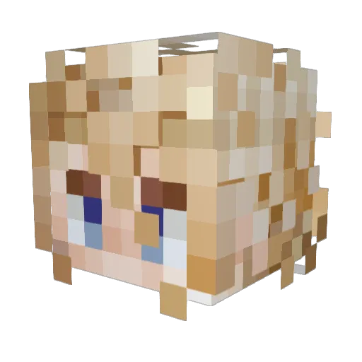 Twinrowa Minecraft avatar head, 3D render