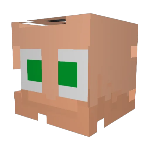 Twinterminator Minecraft avatar head, 3D render