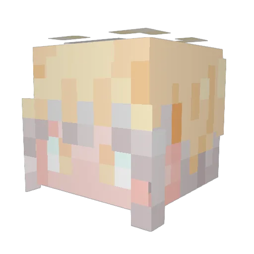 Twiquil Minecraft avatar head, 3D render