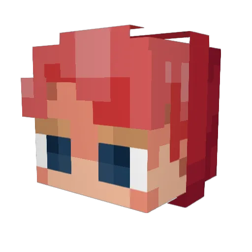 Twirews Minecraft avatar head, 3D render
