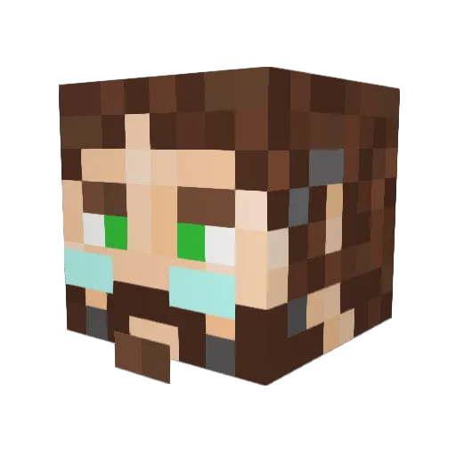 Twisps Minecraft avatar head, 3D render