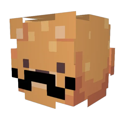 TwistWoof Minecraft avatar head, 3D render