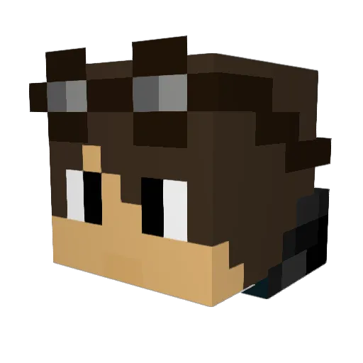 TwisteN Minecraft avatar head, 3D render