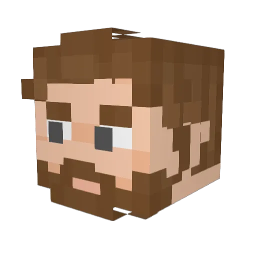 Twisted0227 Minecraft avatar head, 3D render