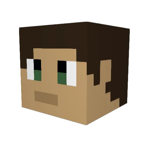 TwistedFenrir Minecraft avatar head, 3D render