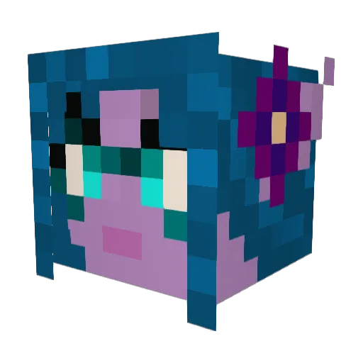 TwistedSin Minecraft avatar head, 3D render