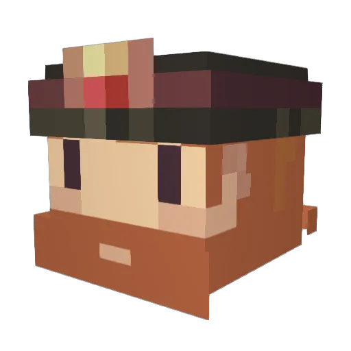 TwistedTator Minecraft avatar head, 3D render
