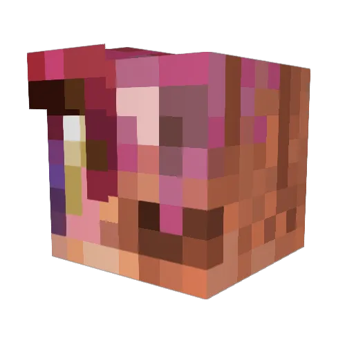 Twisted____ Minecraft avatar head, 3D render
