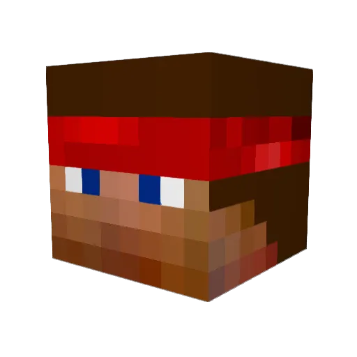 Twistedgreedy Minecraft avatar head, 3D render