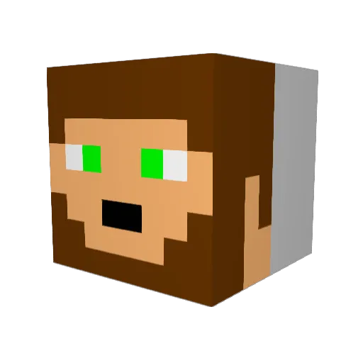 TwistxLR Minecraft avatar head, 3D render