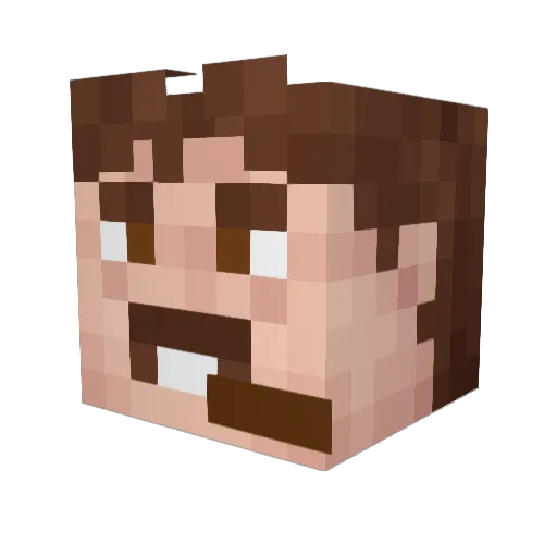 TwistyCaesar Minecraft avatar head, 3D render