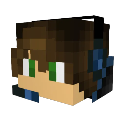TwistyFox1 Minecraft avatar head, 3D render