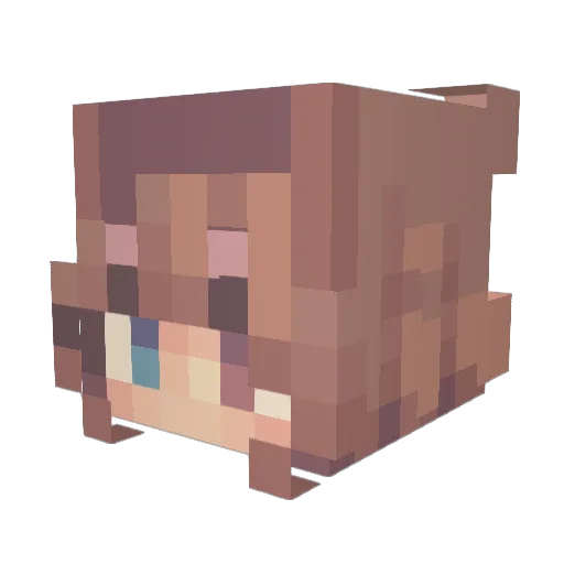 Twistycatty Minecraft avatar head, 3D render