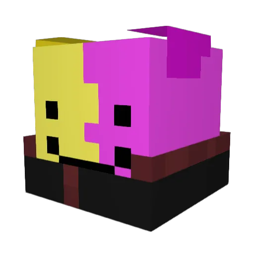 TwitchBlxees Minecraft avatar head, 3D render