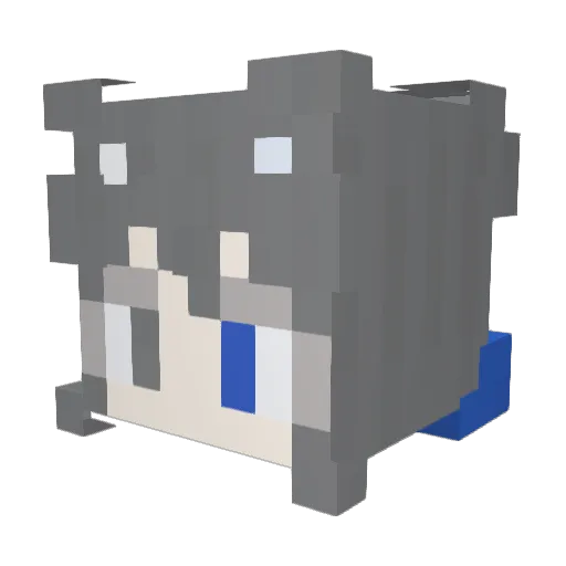 Twitch_Rabin Minecraft avatar head, 3D render