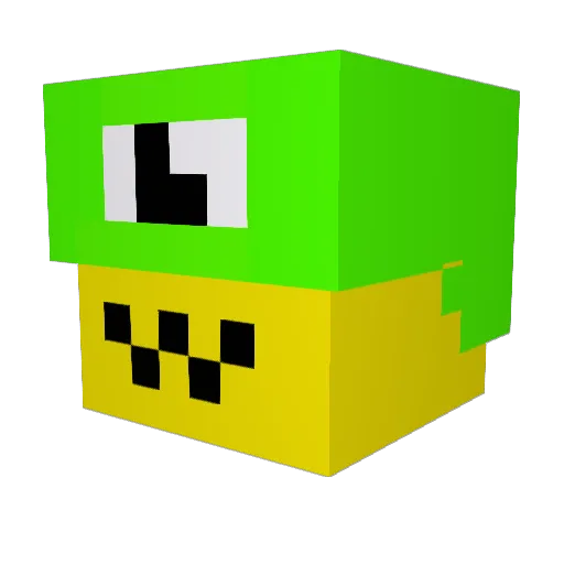 Twitch_chat Minecraft avatar head, 3D render