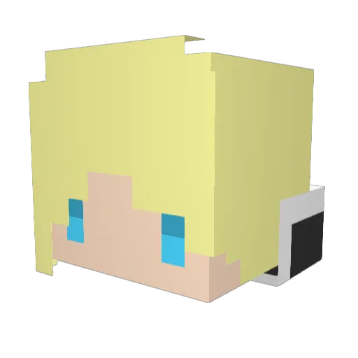 Twitch_easy Minecraft avatar head, 3D render