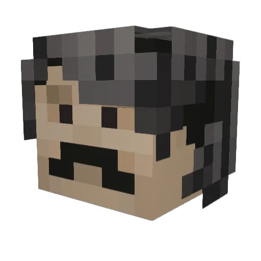 Twitchabl3 Minecraft avatar head, 3D render