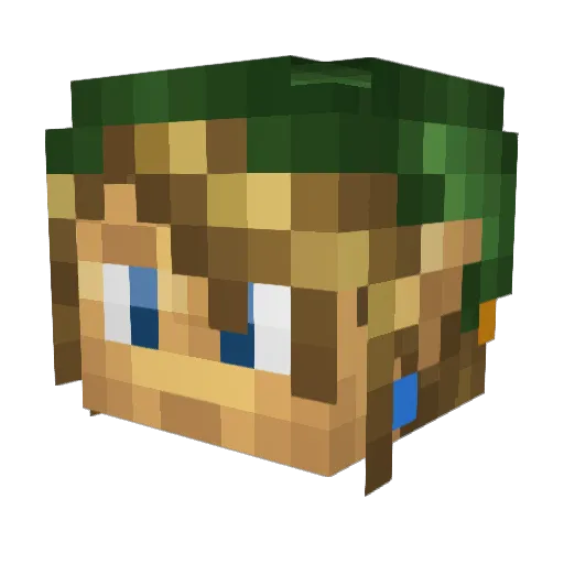 Twitchbrain Minecraft avatar head, 3D render