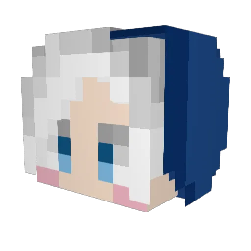 TwitchieTail Minecraft avatar head, 3D render