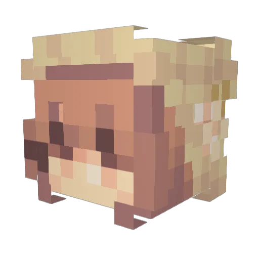 Twitchums Minecraft avatar head, 3D render
