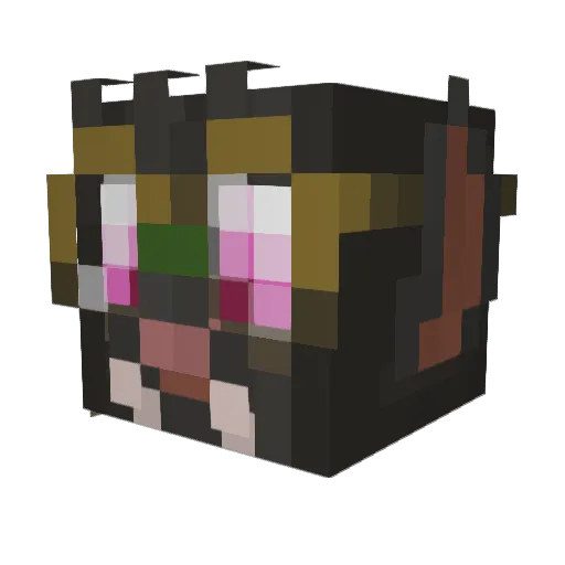 Twitchyboi Minecraft avatar head, 3D render