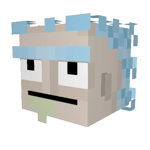 TwitterFingers Minecraft avatar head, 3D render
