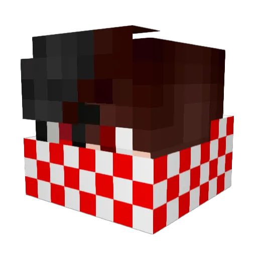 TwixDamage Minecraft avatar head, 3D render