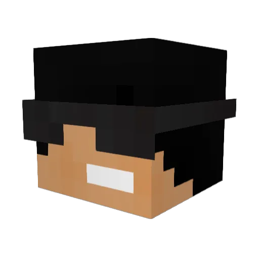 TwixFM Minecraft avatar head, 3D render