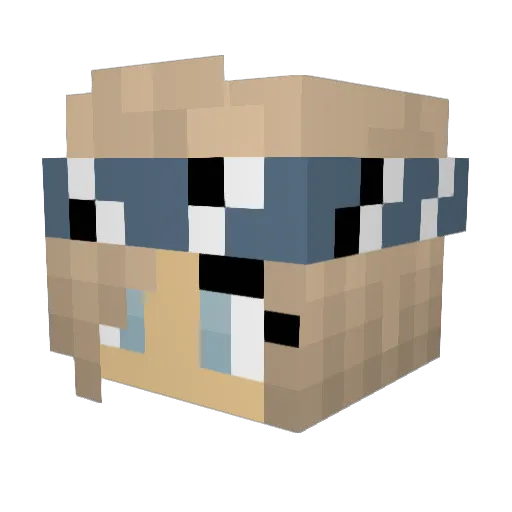 Twixette Minecraft avatar head, 3D render