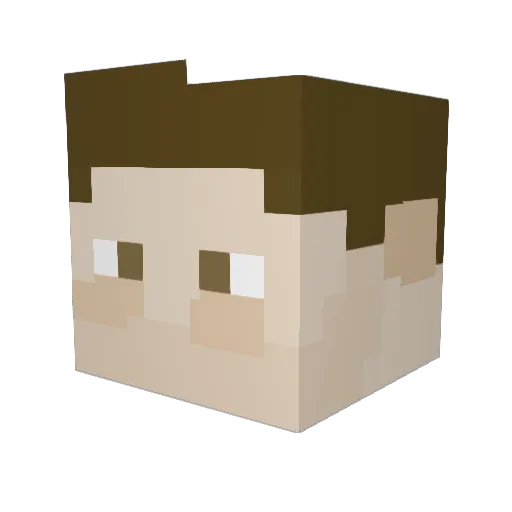 TwoBananaPuffs Minecraft avatar head, 3D render