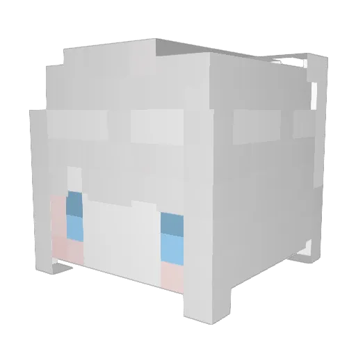 TwoBao Minecraft avatar head, 3D render