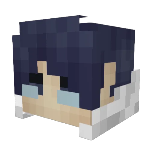 TwoEyed_ Minecraft avatar head, 3D render