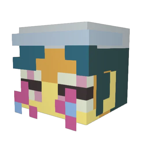 TwoFacedPrave Minecraft avatar head, 3D render