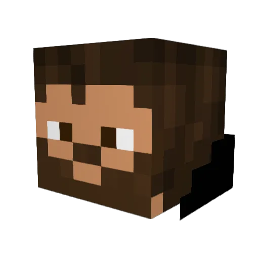 TwoForks Minecraft avatar head, 3D render